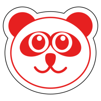 Smiling Panda Sticker (Red)
